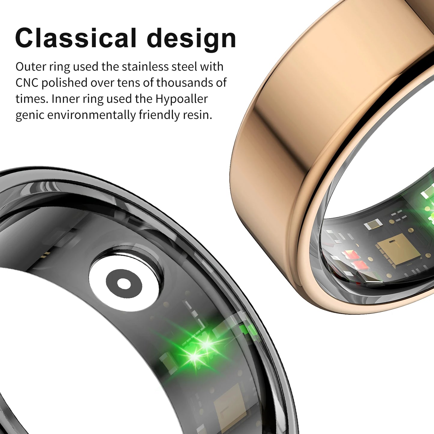 Smart Ring Fitness Tracker – Multi Sports Modes Pedometer Health Monitor Waterproof Military Grade