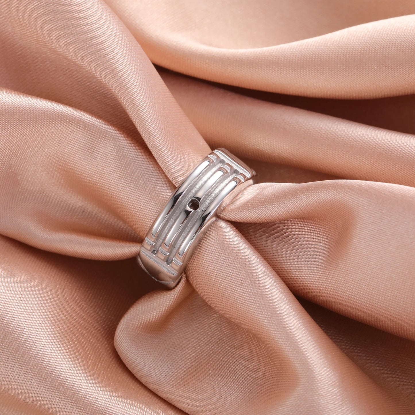Atlantis Stainless Steel Amulet Ring – Wide Minimalist Fashion Band for Men & Women