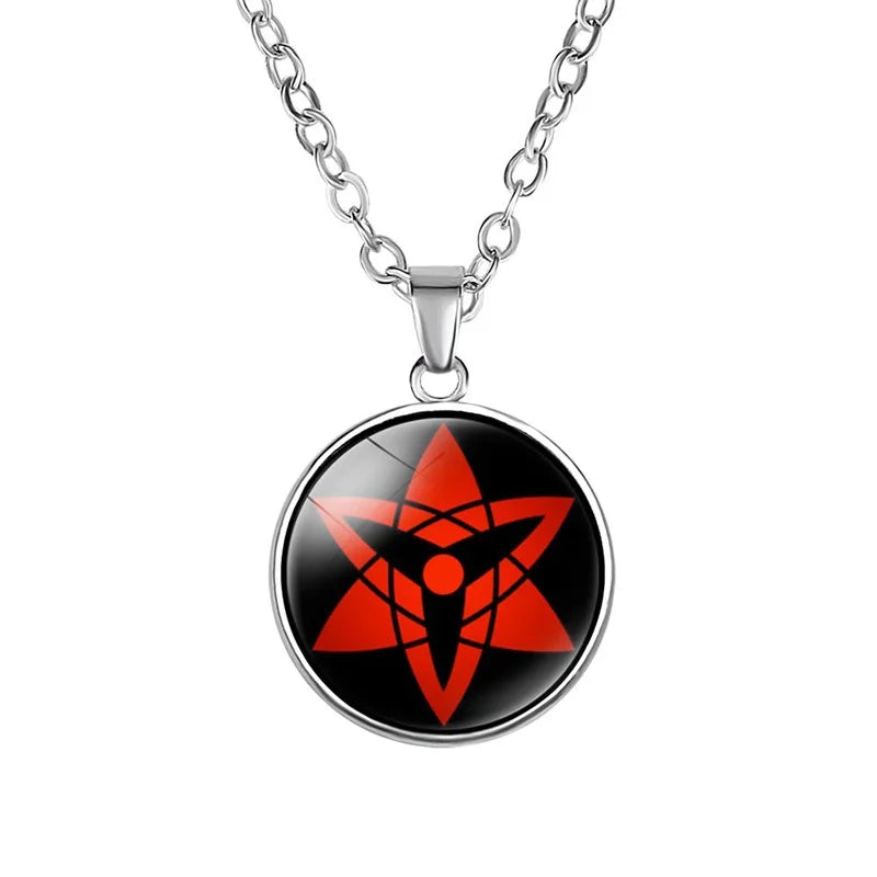 Anime Sharingan Eye Necklace – Uchiha Kakashi Mangekyou Pendant Choker for Men Women Fans Gift
