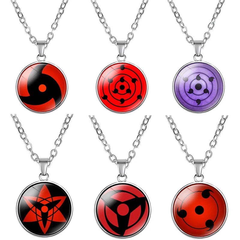 Anime Sharingan Eye Necklace – Uchiha Kakashi Mangekyou Pendant Choker for Men Women Fans Gift